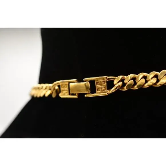 Givenchy Vintage Cuban Chain Necklace Unisex Gold Heavy Chunky Runway 37" Bin3D - Picture 5 of 12
